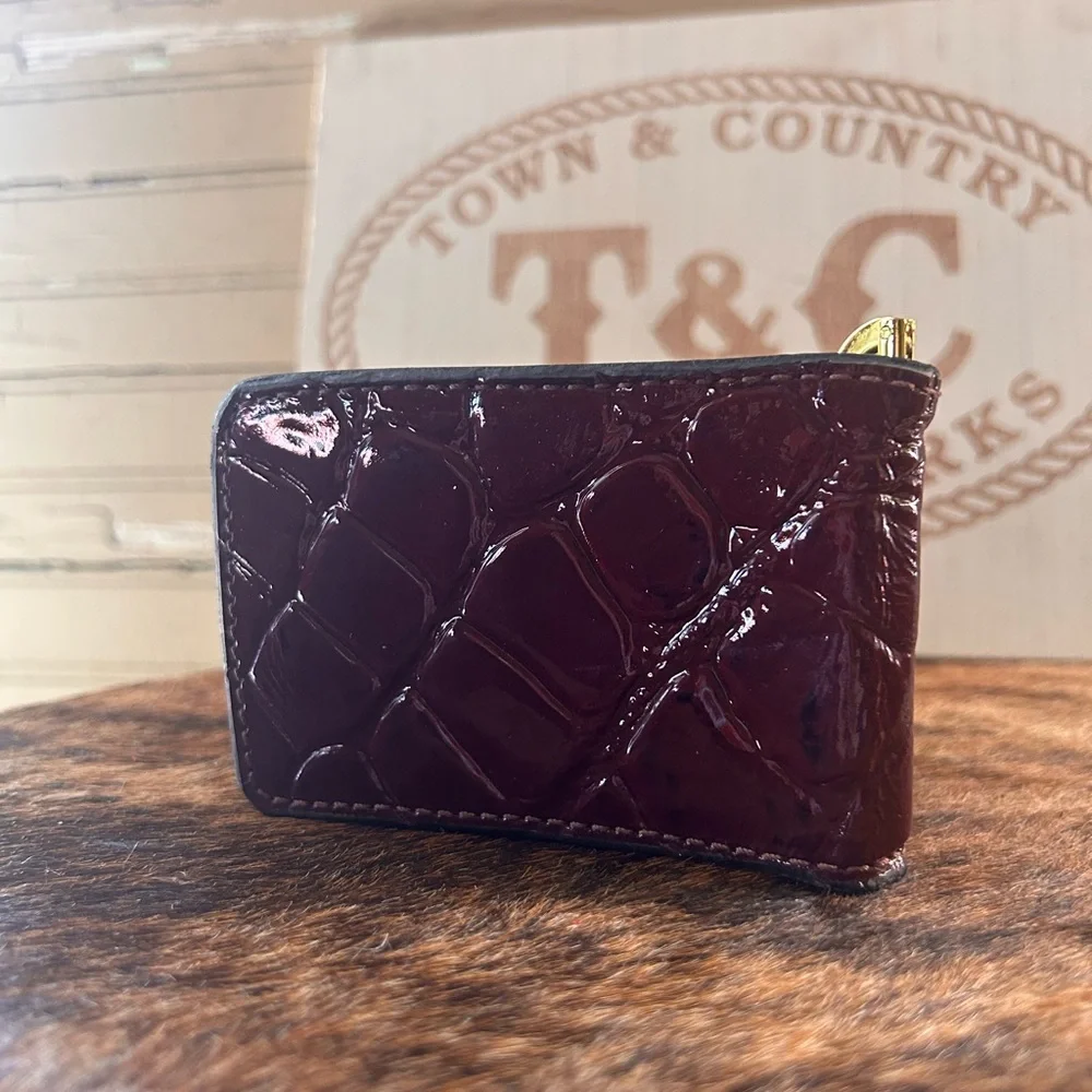Hand Crafted burgundy croc
